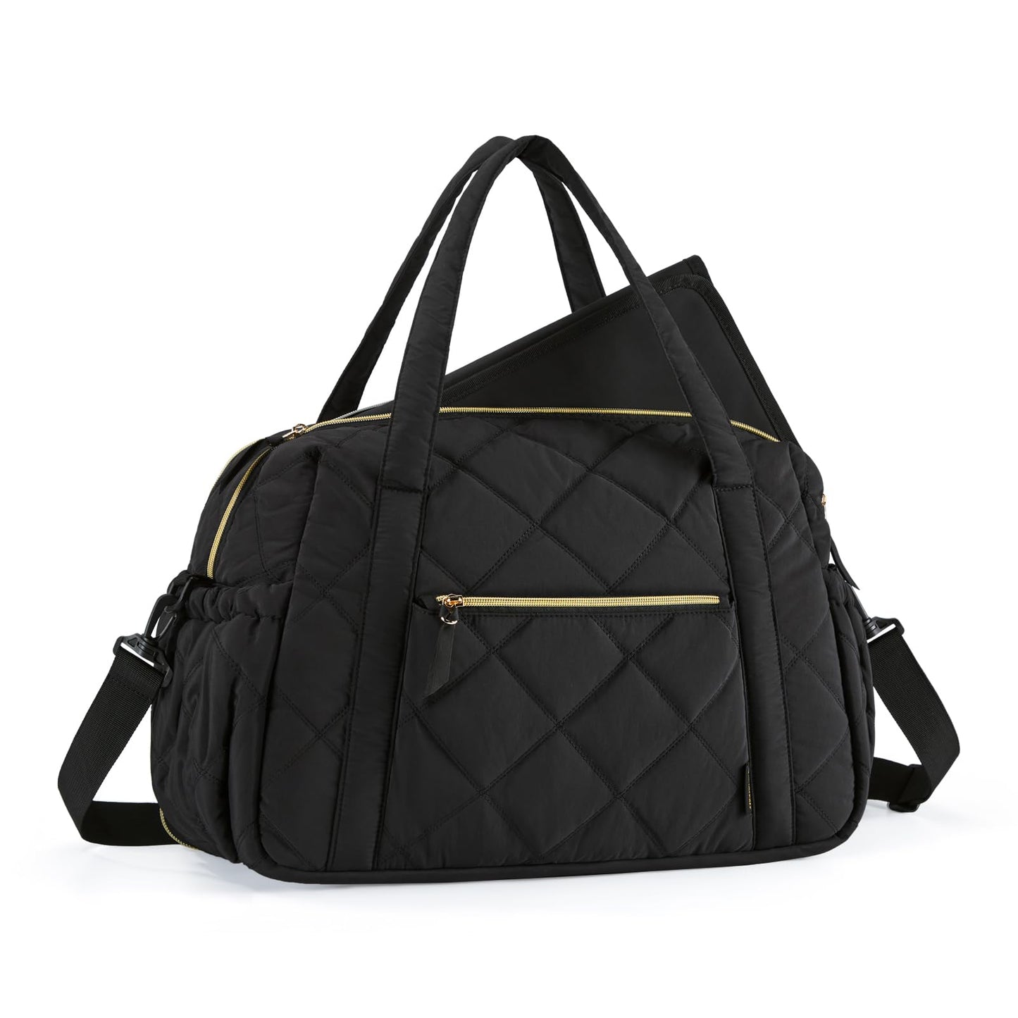 Mommore Diaper Bag Tote Large Expandable Baby Travel Tote For 2 Kids Twins, Quilted Hospital Bag For Mom, Weekender