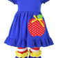 Unique Baby Girls Back To School Apple Tank Boutique Outfit (5T/L, Blue)
