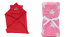 CTMKIDS Baby Wrap with Cap for Kids 74x74 cm  Red & Baby Blankets New Born Pack of Star Wrapper Bedsheet  Pink