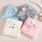Flannel Fleece Animal Hooded Soft Children'S Hooded Cloak Cartoon Baby Coral Fleece Kids Bath Towel (Pink)