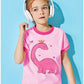 Little Hand Kids & Toddler Girls Dinosaur Pajamas 2 Piece Pjs 100% Cotton Jammies Pink Short Sets 5 Years