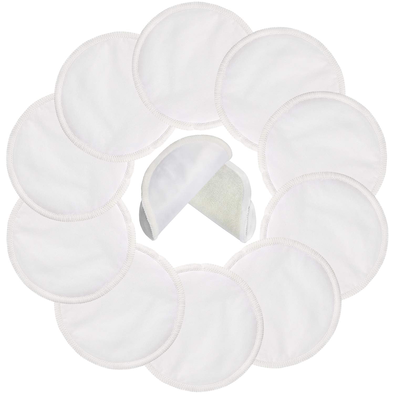 Pinowu Reusable Nursing Pads (10 Pack) For Breastfeeding Moms - 4.7 Inch Washable Breastfeeding Nipple Pad For Maternity With La