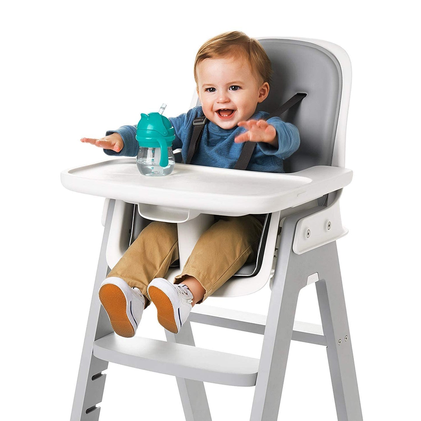 Oxo Tot Transitions Straw Cup With Removable Handles, Teal, 6 Ounce (2 Pack)