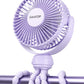 Gaiatop Mini Electric Fan With 360 Rotation, 5.5Mm Gaps, Rechargeable Battery, 3 Speeds, Purple