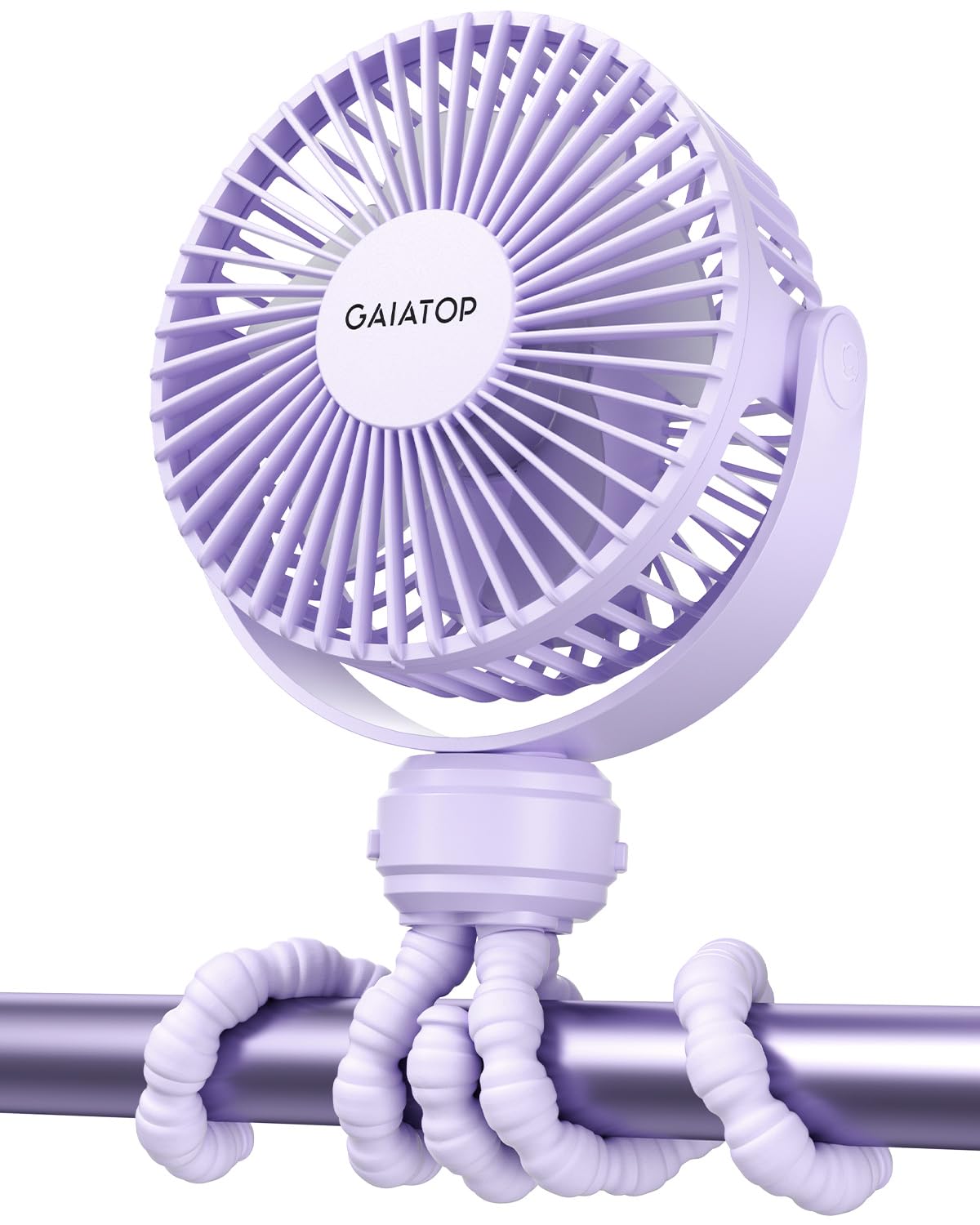 Gaiatop Mini Electric Fan With 360 Rotation, 5.5Mm Gaps, Rechargeable Battery, 3 Speeds, Purple