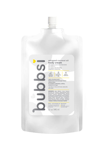 Bubbsi Whipped Coconut Oil Baby Lotion For Eczema, Dry Skin, Baby Acne, Kp | Organic Coconut Oil, Shea Butter, Vitamin E | Light