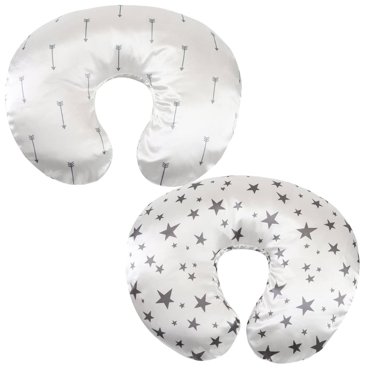 Satin Nursing Pillow Cover Set 2 Pack Ultra Soft Silk Compatible With Boppy Pillow For Breastfeeding Pillow Protect For Baby Hai