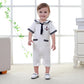 Xm Nyan May'S Baby Toddler Boys Sailor Stripe Romper Marine Navy Romper Outfit White 18-24 Months