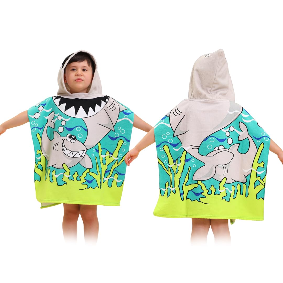 TONY STARK Poncho Towel for Kids, Beach Towel with Hoodie, 60x60cm Travel Towel for 17 Years Girls and Boys, Soft Microfiber Sl