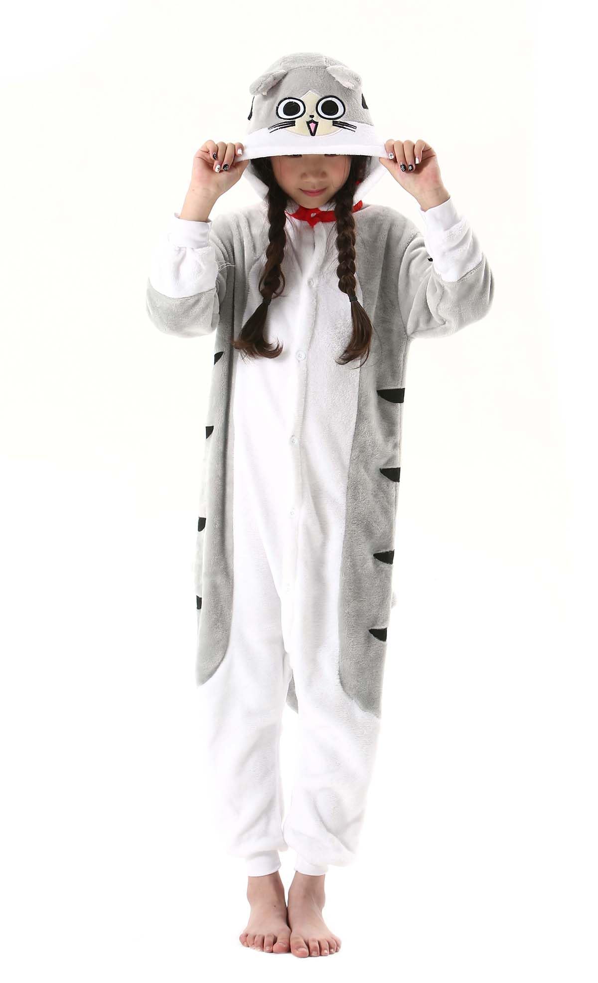CuteOn Cat Onesie Kids Animal Pajamas for Boys Girls Halloween Christmas Costume Height for 110cm