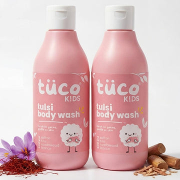 Tuco Kids Body Wash/Shower Gel | Infused With Sandalwood Oil, Tulsi And Saffron | Gently Cleanse, Soothe, And Nourish | Ages 2-5