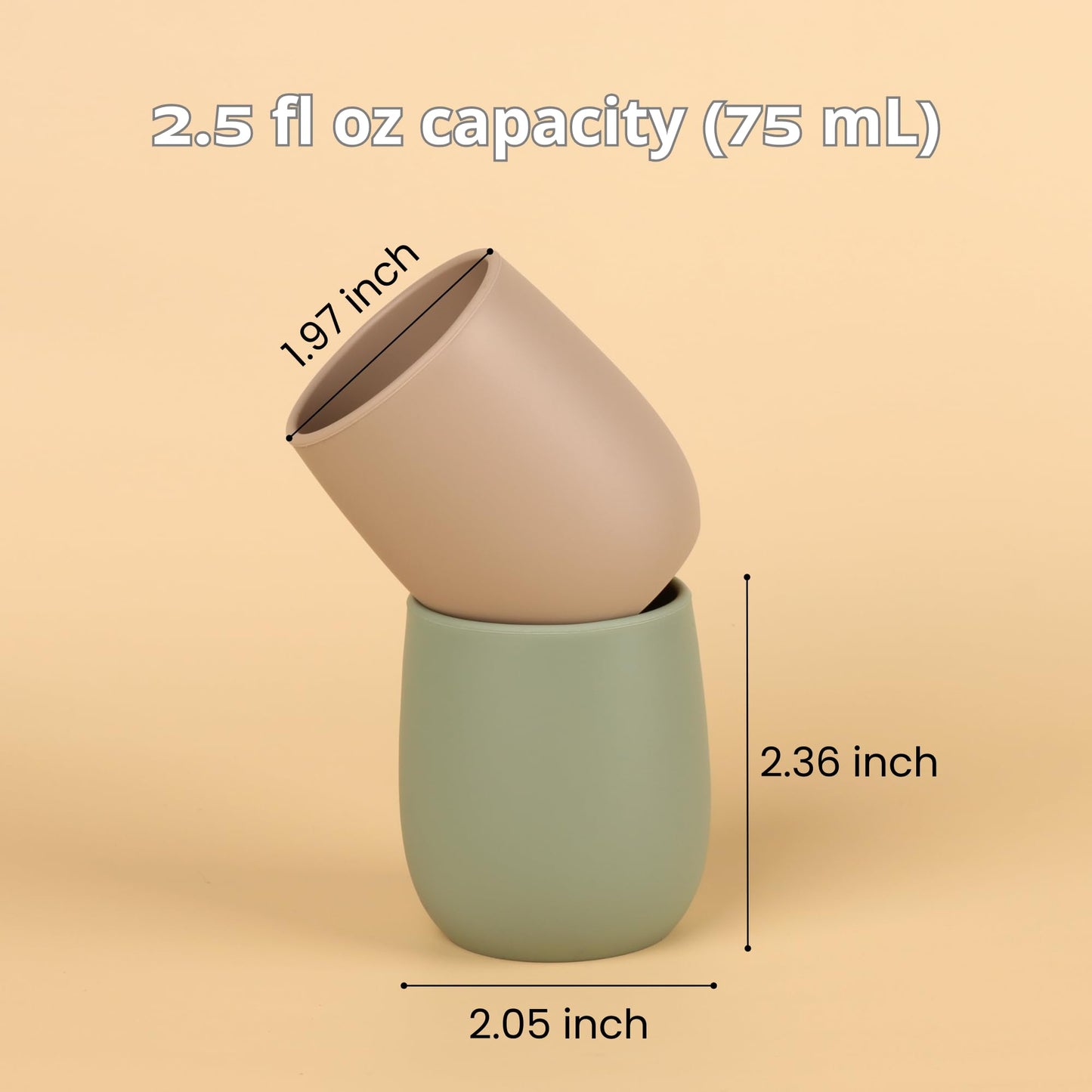 Mintlyfe Silicone Tiny Open Cups, Training Cups For Baby Led Weaning (Ether/Sage)
