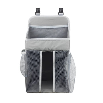 Zerodeko Hanging Diaper Storage Bag for Crib Nursery Grey Organizer Capacity for Diapers Clothes Toys Design for Bedside Strolle