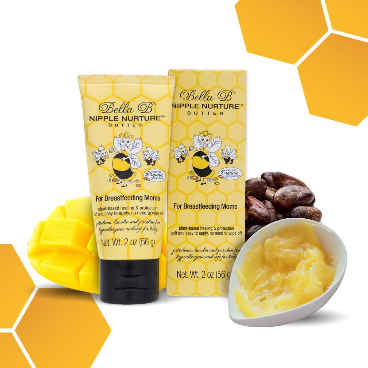 Bella B Nurturing Nipple Butter 2 Oz - Organic Nipple Cream For Breastfeeding - Natural Nipplecreams For Breastfeeding - Breastf