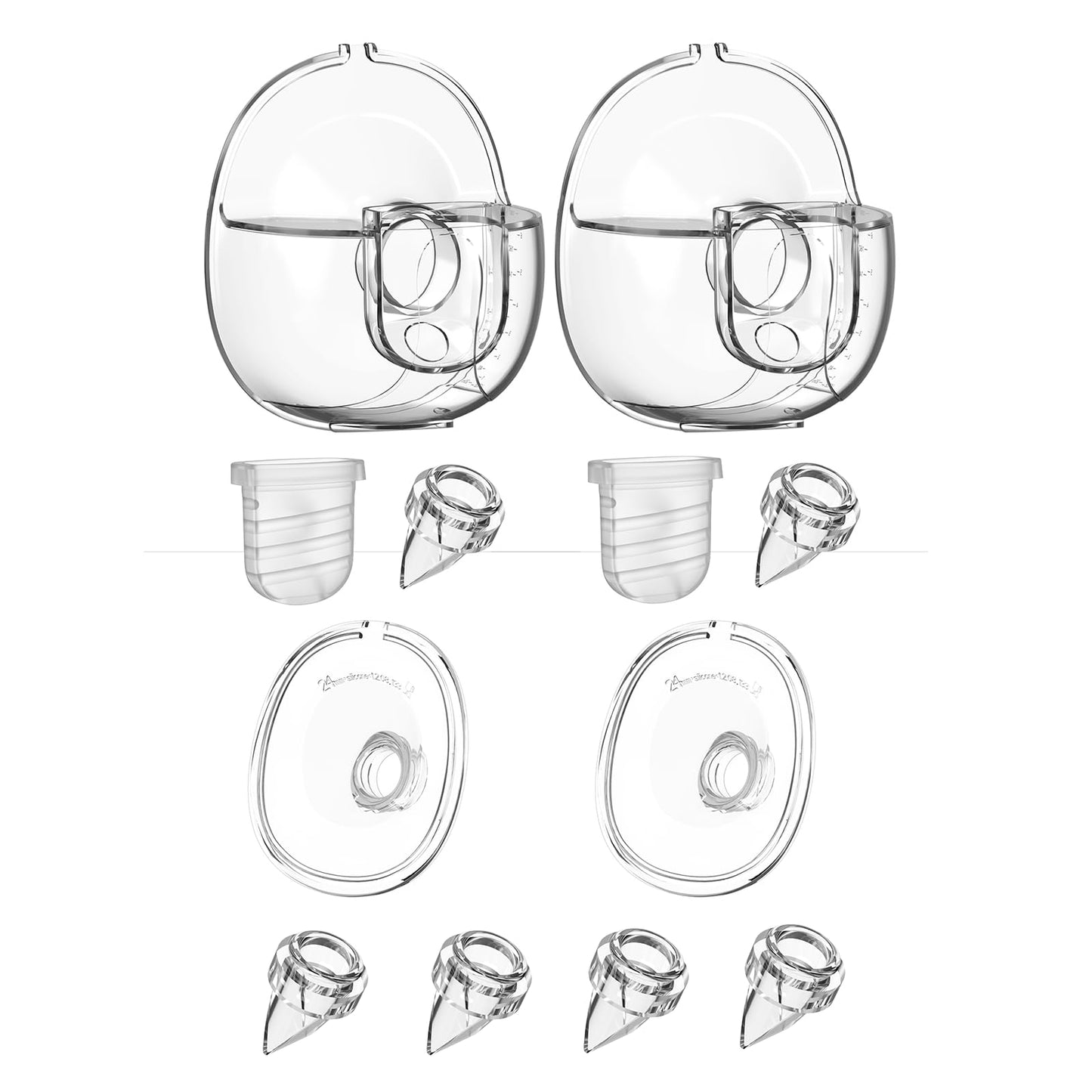 Breast Pump Parts Flange Shield 24Mm Duckbill Valve Silicone Diaphragm Milk Collector Cup Set Overall Replacement Accessories Co