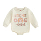 Creairy Baby Girl Little Miss Onederful Bubble Romper Sweatshirt Long Sleeve Bodysuit 1St Birthday Outfit Fall Clothes, Little M