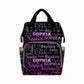 Artsadd Custom Monogram Baby Backpack Gifts For Mom, Personalized Gradient Purple And Black Diaper Bag With Stroller Straps Larg