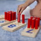 Excellerations Peg Number Board | Included: 10 Rubberwood Boards + 55 Wood Pegs + Storage Bag | Montessori Math Materials, Learn
