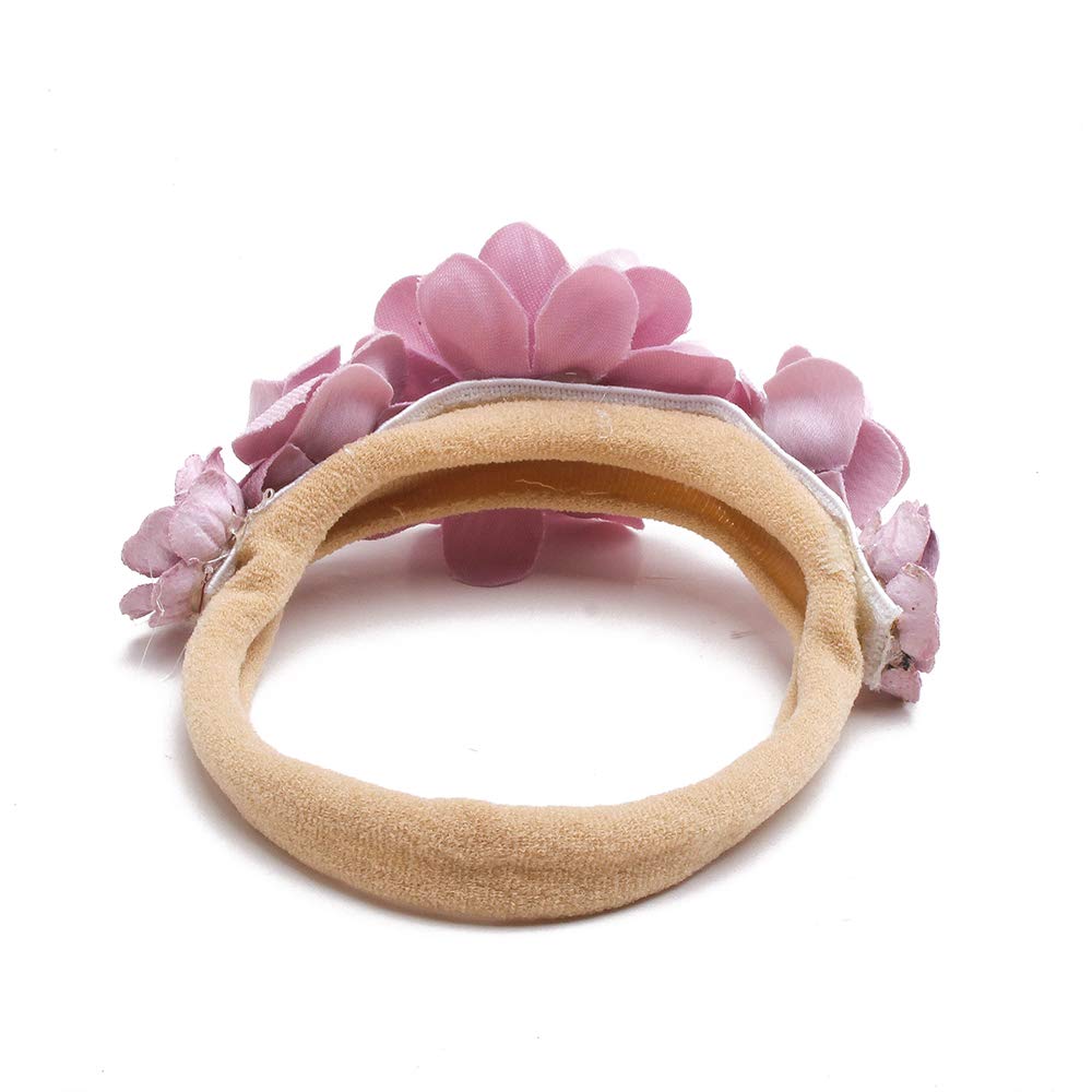 Oosaku Baby Girl Flower Headbands Set Elastic Floral Headbands 6Pcs Soft Nylon Hair Band For Newborn Toddler Hair Accessories