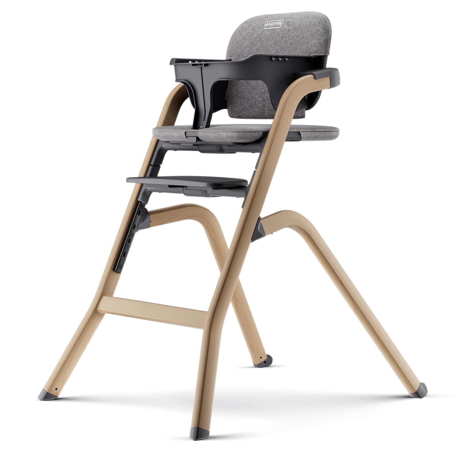 HARPPA Caspio Baby High Chair with Removable Tray and Cushion, 6-Level Adjustable Seat and Footrest, All-in-One High Chair for B