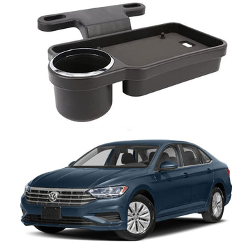 Oshotto (FT04) Foldable Car Auto Headrest Rear Back Seat Table Drink Food Cup Tray Holder Compatible with Volkswagen Jetta  Bl