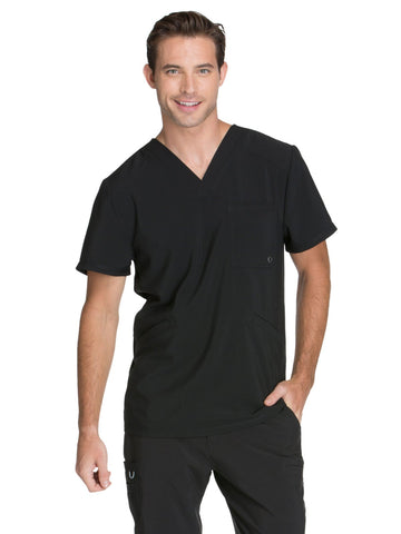 Cherokee Infinity Men Scrubs Top V-Neck Plus Size Ck900A, 5Xl, Black