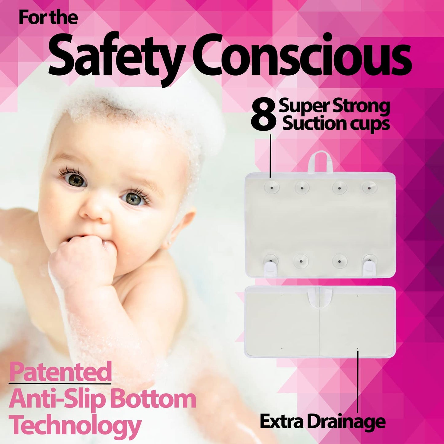 Supa Ant Baby Bath Kneeler And Elbow Rest Pad Set - The Bathtub Kneeler And Elbow Rest Set With Built-In 5 Pockets Organizer (8-