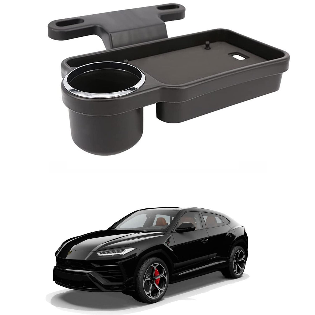 Oshotto (FT04) Foldable Car Auto Headrest Rear Back Seat Table Drink Food Cup Tray Holder Compatible with Lamborghini Urus  Bl