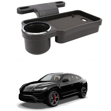 Oshotto (FT04) Foldable Car Auto Headrest Rear Back Seat Table Drink Food Cup Tray Holder Compatible with Lamborghini Urus  Bl