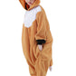 Canasour Fox Onesie Kids Halloween Cosplay Costume Girls One Piece Pjs Anime Unisex Hoodie Pajamas Brown For 4T Boys Party Pyjam