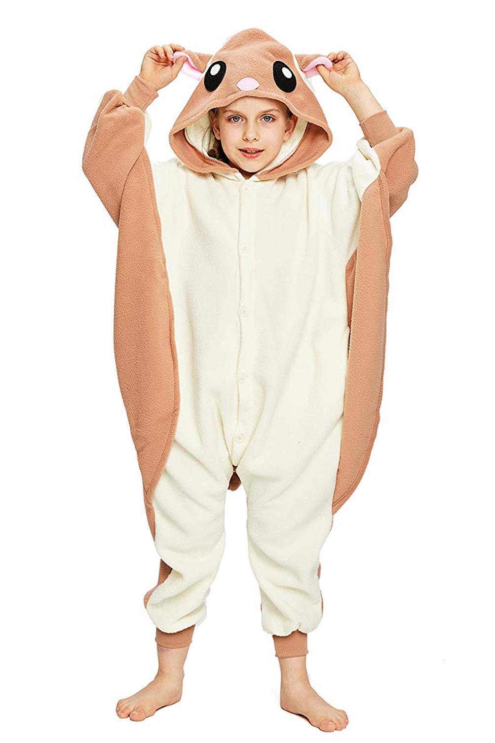 Chipmunk Onesie For Kids Halloween Cosplay Costume Girls Animal Unisex Outfuit Flier Mouse One Piece Hooded Soft Pajamas Party 8