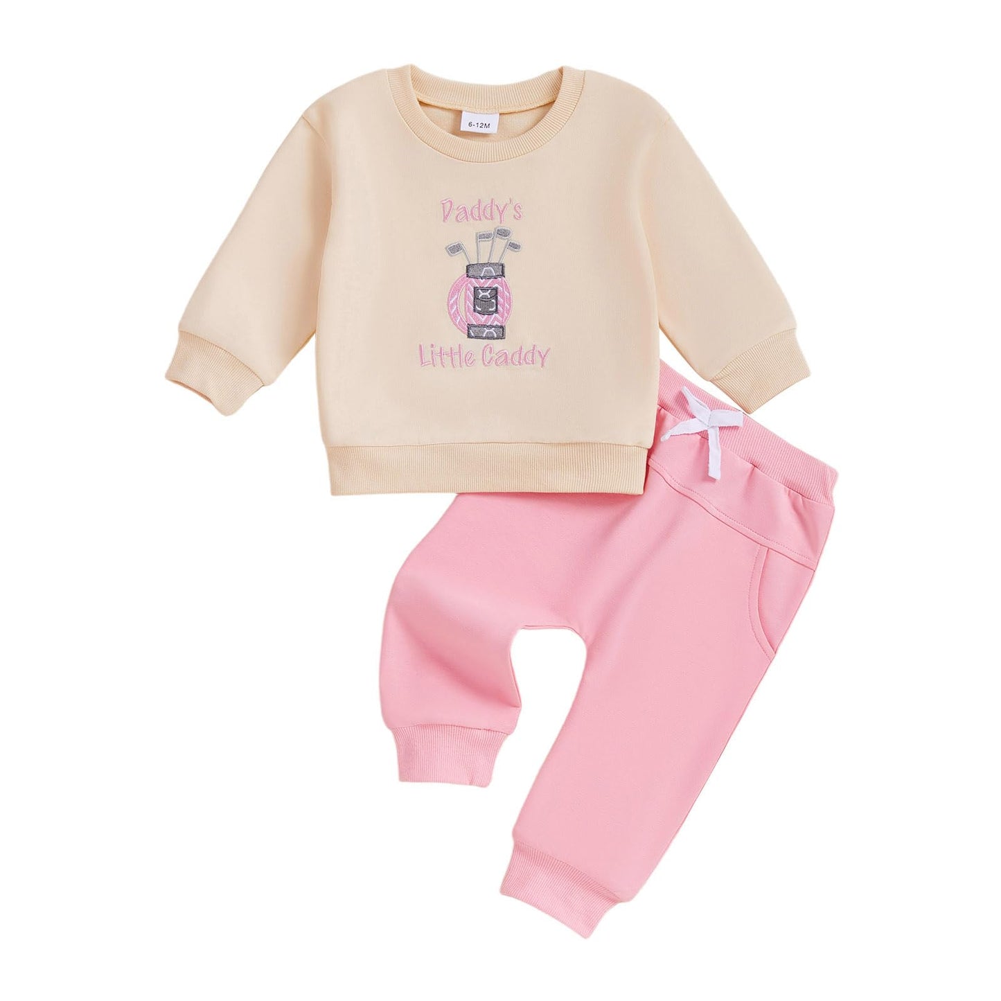 NZNDSHD Baby Boy Girl Fall Clothes Golf Embroidery Long Sleeve Sweatshirt Pants Set Unisex Toddler Winter Outfits 6-24 Months (P