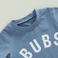 Toddler Baby Boy Clothes Letter Short Sleeve T Shirt Top Boys Shorts With Pocket Cute Summer Outfit 2Pcs Set (A-Blue,2-3T)