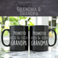 Pregnancy Announcement For Grandparents Black Coffee Mugs - Grandma To Be & Grandpa To Be 11 Oz Mugs - Great Pregnancy Reveal Id