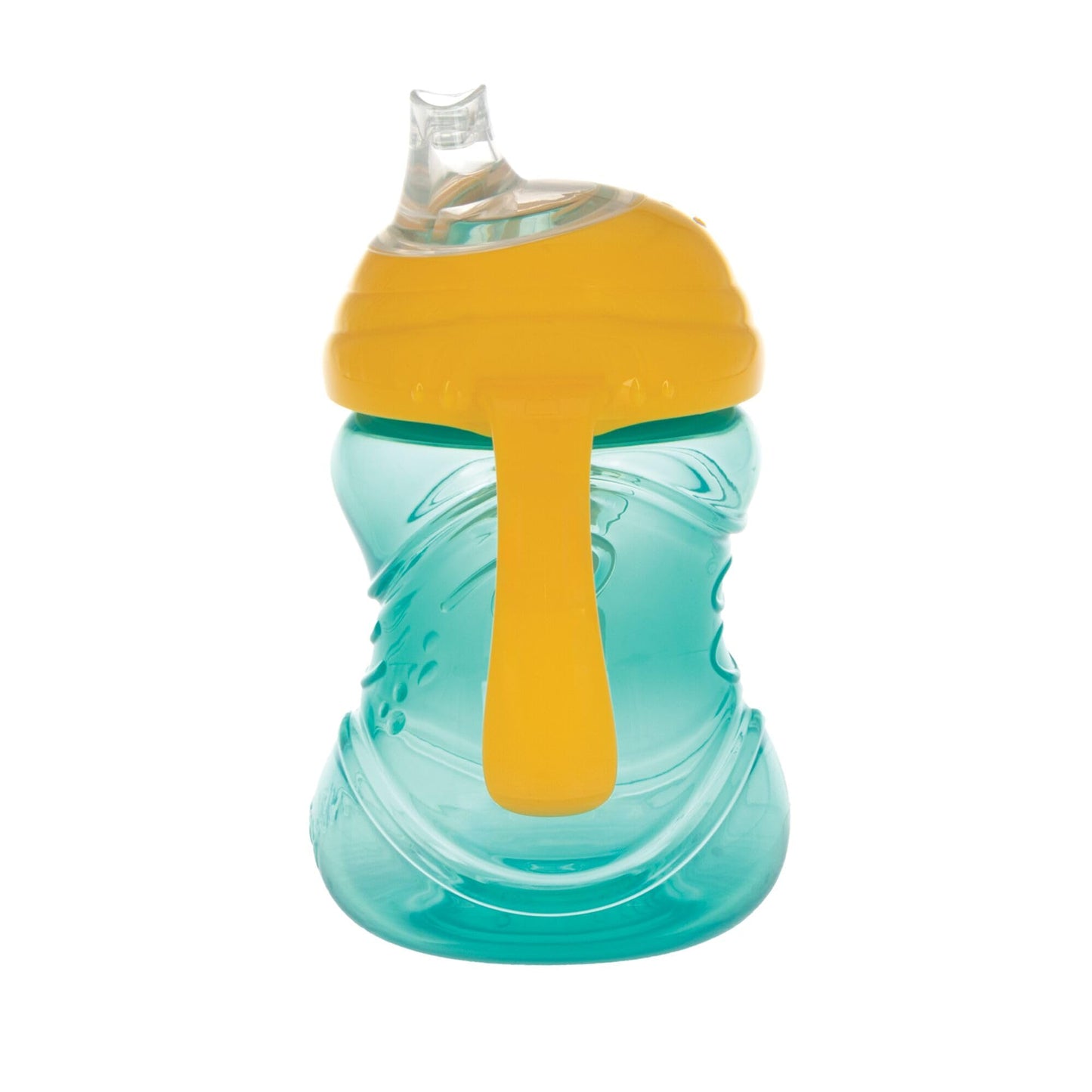 Nuby Clik-It Soft Spout No-Spill Training Sippy Cup With Handles - (2-Pack) 10 Oz - 4+ Months - Aqua/Red/Orange