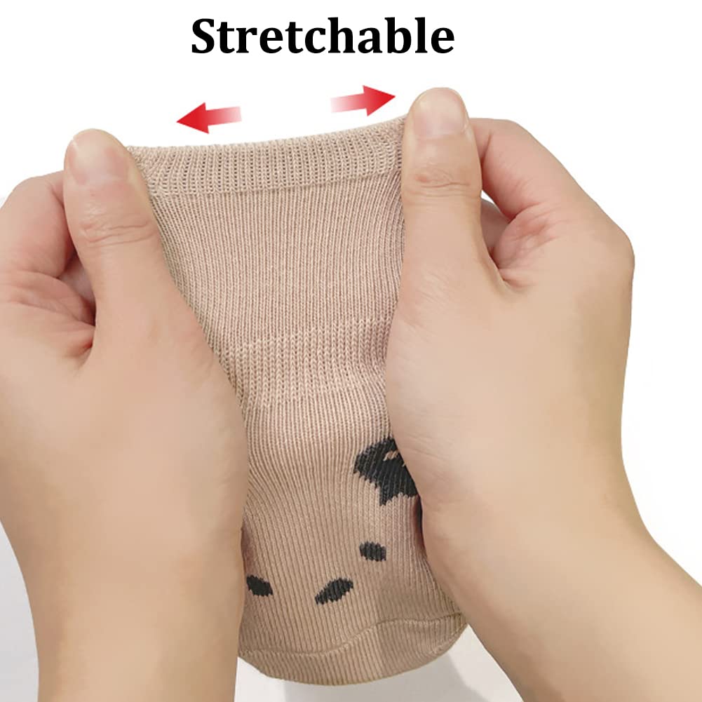 Exegawe Toddler Non Slip Socks, Cute Baby Socks With Grips Crew Socks 5 Pairs(C-5 Mix Colors,S)