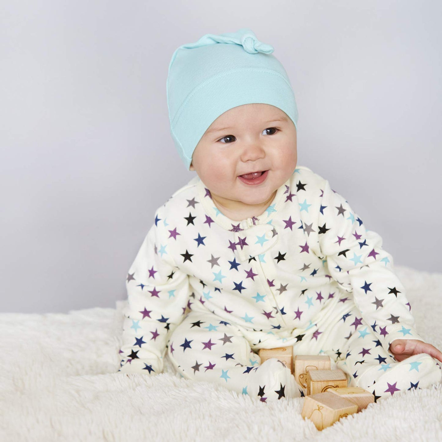 Babysoy Unisex-Baby Newborn O Soy Hat, Cocoa, 6-12 Months