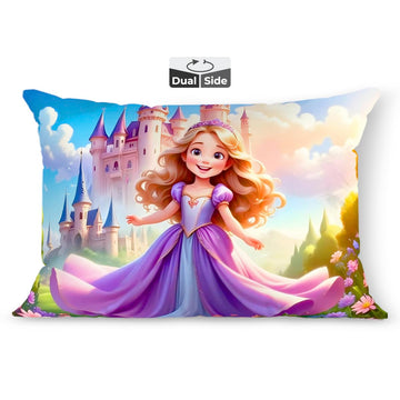 Brizberry Kids Pillow Cushion With Super Soft Fabric | Animal & Cartoon Prints | 12X18 Inches (Design 13)