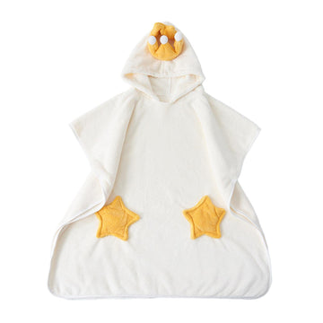 CALANDIS Baby Hooded Bathrobe Baby wrap for Bath Pool Beach Shower Stylish White Size L | Towels & Washcloths | Bathing & Groomi