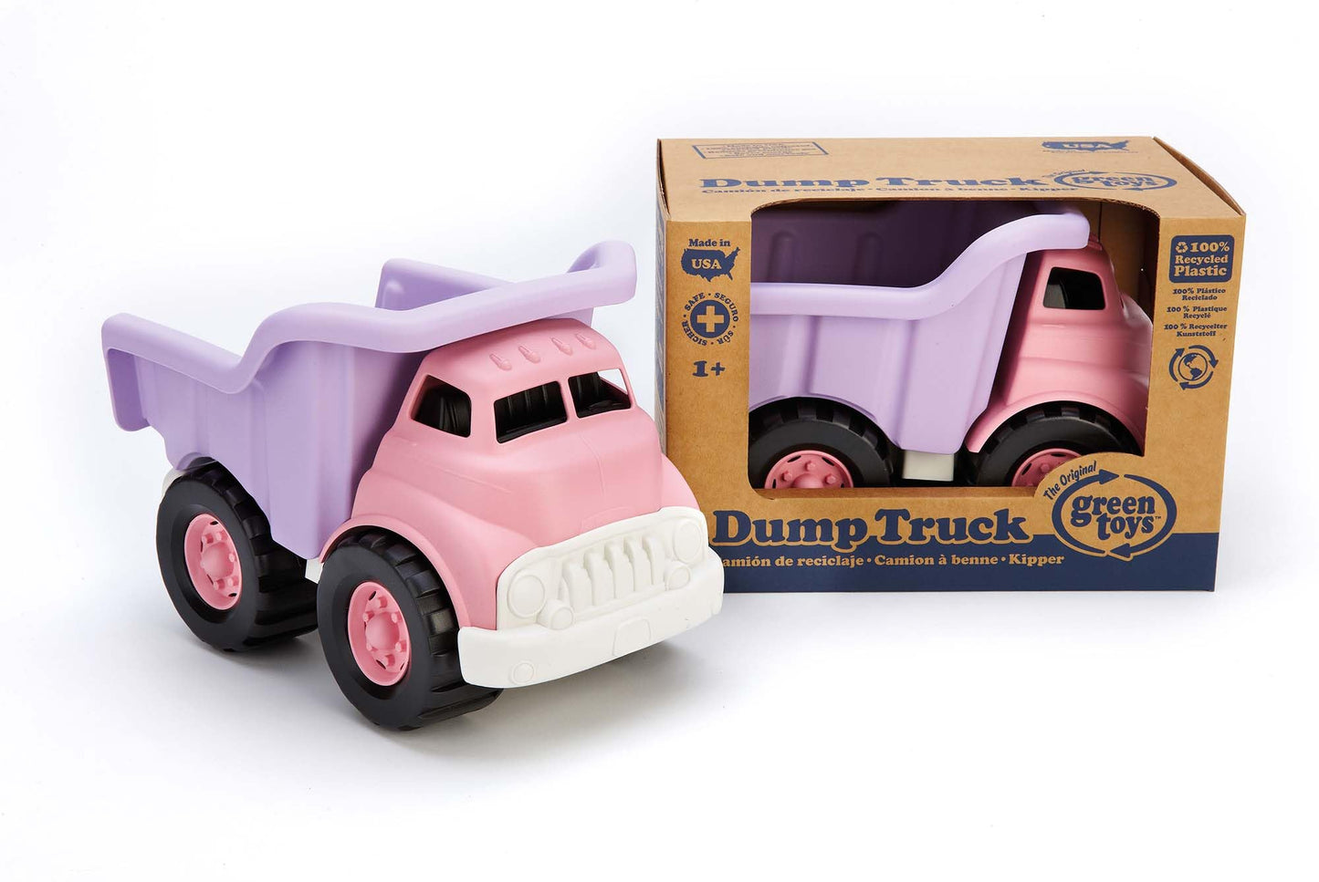 Green Toys Dump Truck in Pink Color - BPA Free, Phthalates Free Play Toys for Improving Gross Motor, Fine Motor Skills. Play Veh