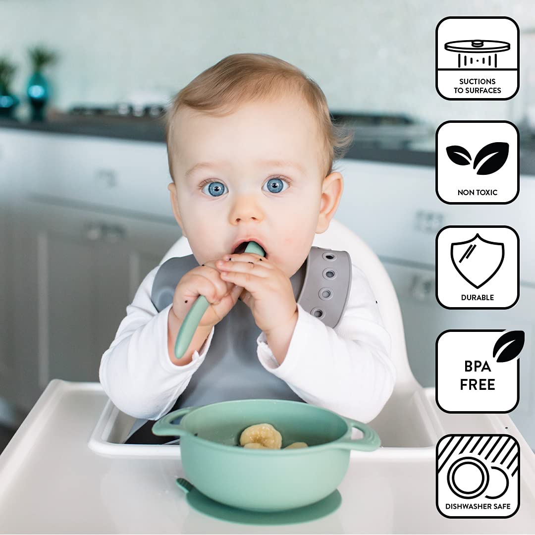 Bazzle Baby Anchor Silicone Suction Plate And Mat, Bpa Free, Divided Sections, 3 To 36 Months (Cranberry)