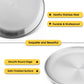 Lianyu 6-Piece Kids 18/8 Stainless Steel Plates, 8 Inch Toddler Metal Round Dinner Plates, Kids Children Dishes For Serving Outd