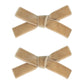 Cute 3.2' Light Brown Assorted Velvet Bow Hair Clips For Baby Girls, Toddlers, Kids, And Teens - 2 Pack