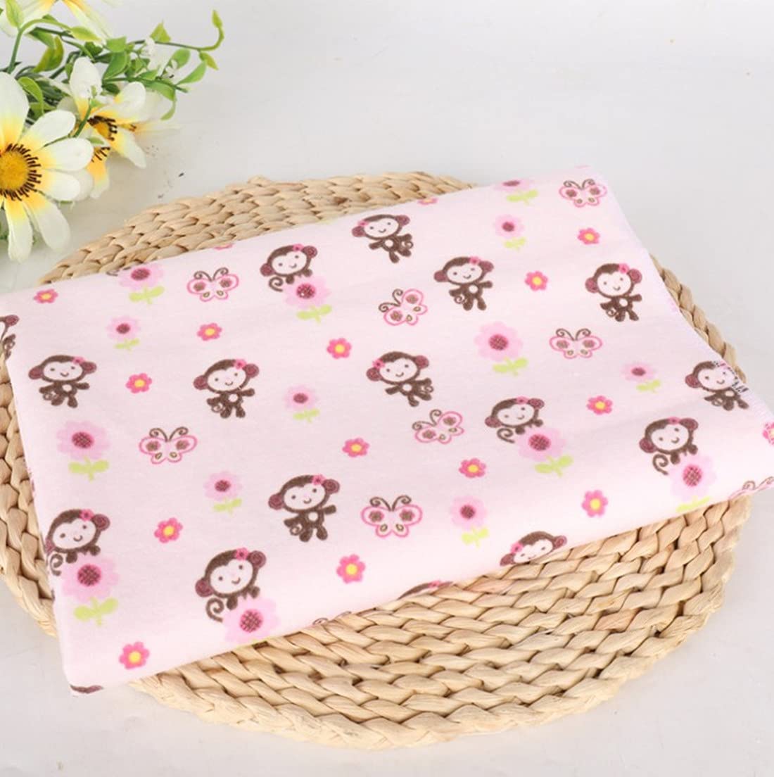 2Pcs Pack Monvecle Baby Infant Waterproof Cotton Changing Pads Washable Resuable Diapers Liners Mats (2Pcs Pink-28'X20')