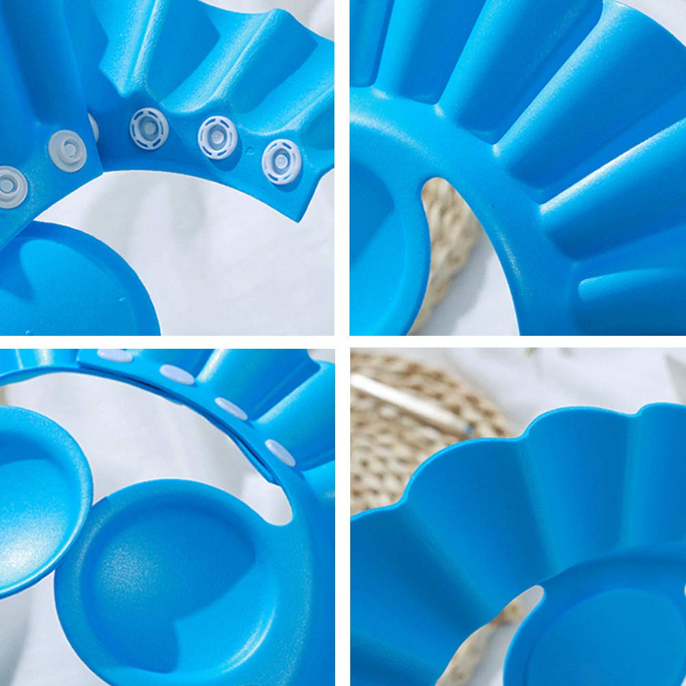 Febsnow Baby Shower Cap Bathing Cap - 3 Pcs Soft Adjustable Visor Hat Safe Shampoo Shower Bathing Protection Bath Cap For Toddle