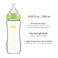 Matyz 8 Ounce Glass Baby Feeding Bottle With Nipple - Light And Slim, Easy To Hold And Clean - Food Grade Borosilicate Glass, Wi