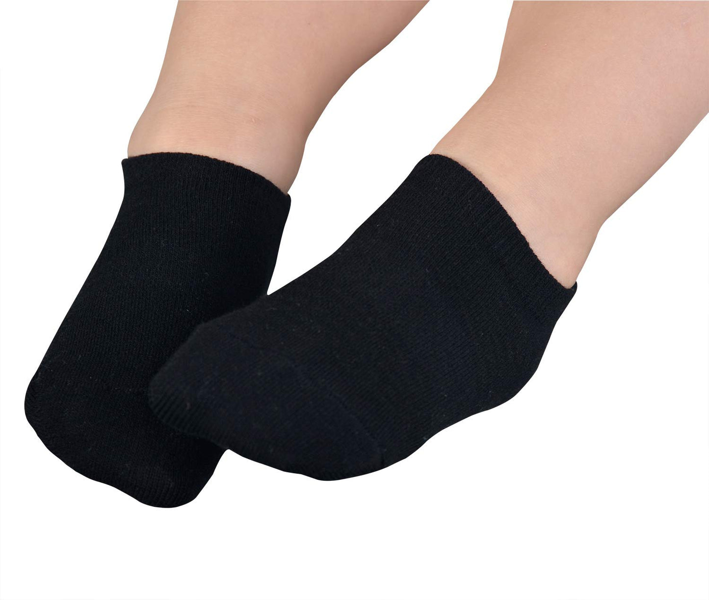 Jormatt 6 Pairs Toddler Little Girls Boys No Show Socks Thin Cotton Soft Anti Slip Low Cut Socks Breathable With Grips, Black S
