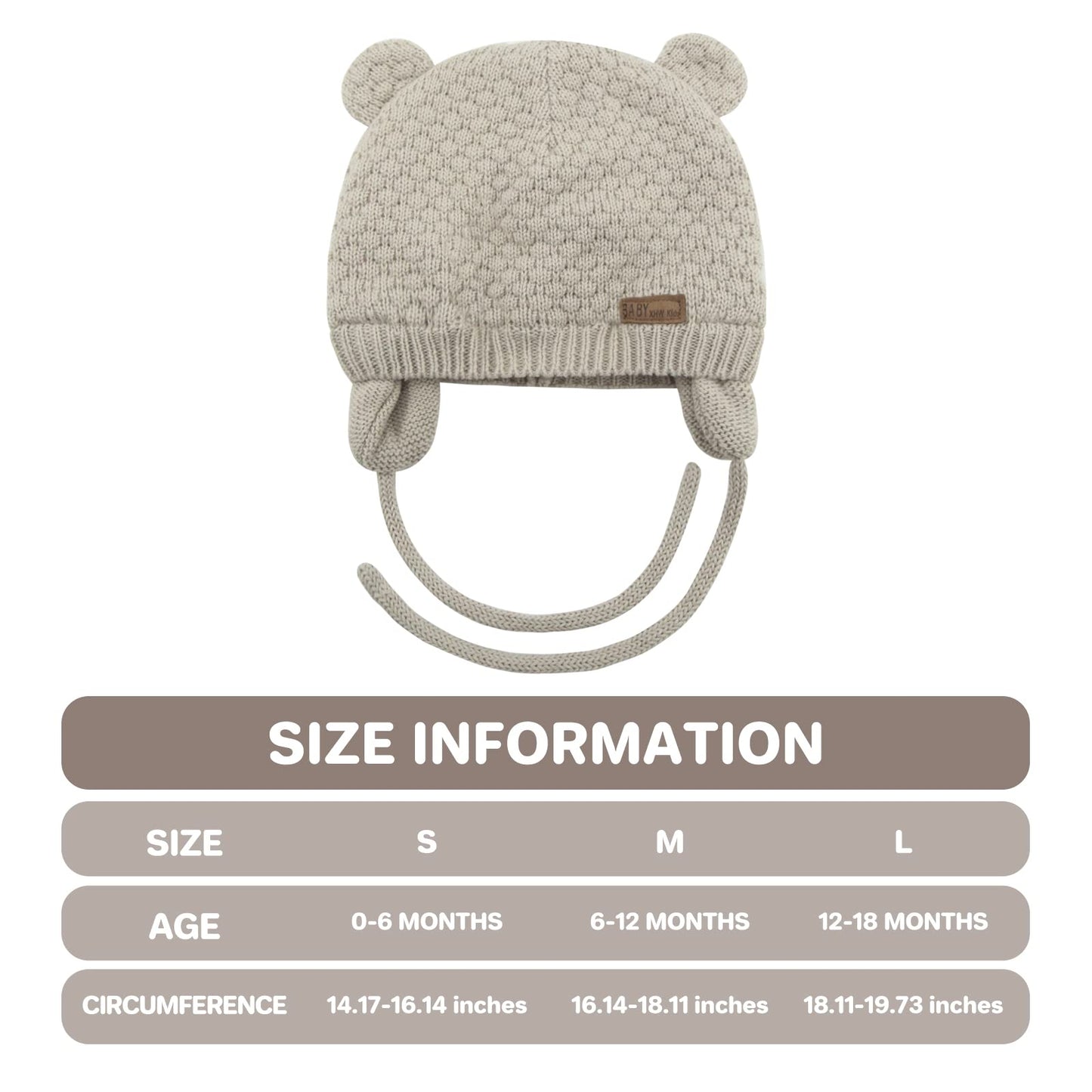 Duoyeree Kids Baby Hat Soft Warm Cable Knit Beanie Toddler Girl Fall Winter Hats(Apricot,12-18 Months)