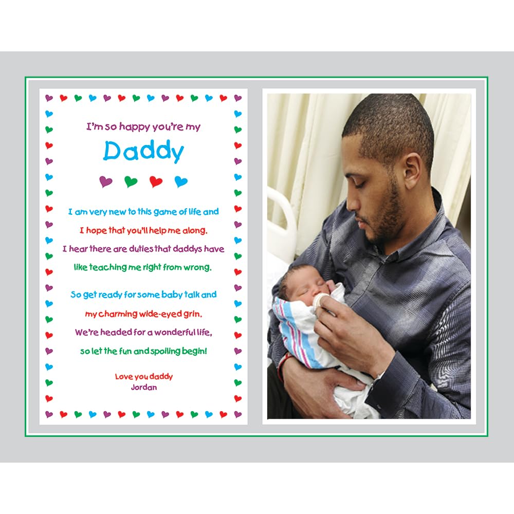 Daddy Gift From Newborn, New Dad Sweet Poem For Christmas Or His Birthday From Son Or Daughter, 8X10 Inch Print Personalized Wit