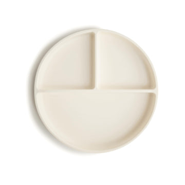 mushie Silicone Suction Plate | BPA-Free Non-Slip Design (Ivory)